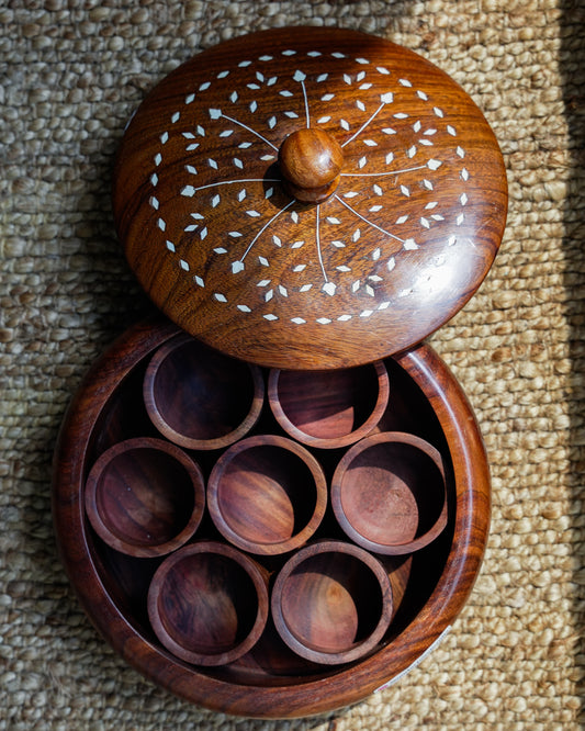 Chakkar - Wooden Spice Box with 7 Compartments