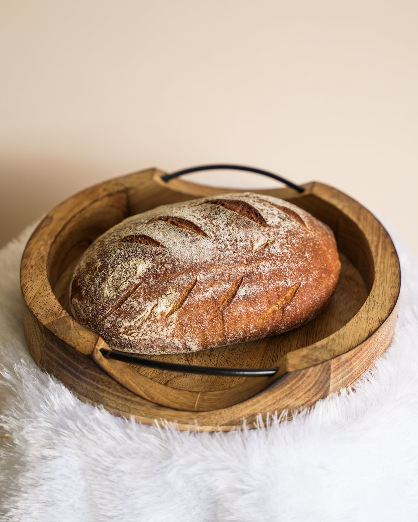 Bhoomi - Handcrafted Round Wooden Tray