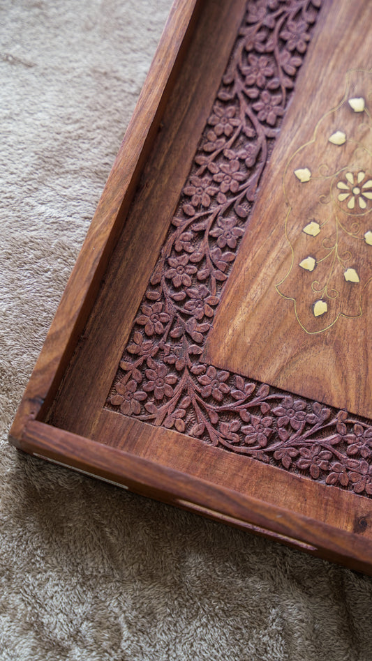 Kashmir - Handcrafted Nakashi Aesthetic Wooden Tray