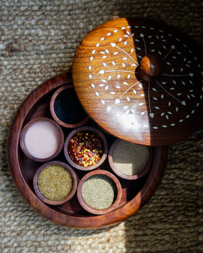 Chakkar - Wooden Spice Box with 7 Compartments
