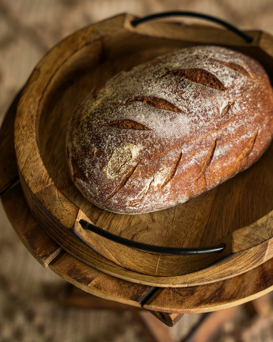 Bhoomi - Handcrafted Round Wooden Tray