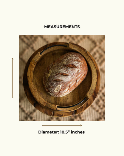 Bhoomi - Handcrafted Round Wooden Tray