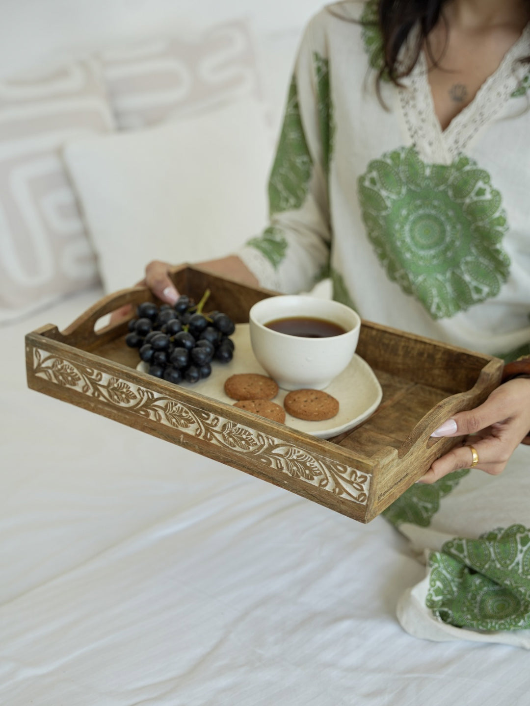 QALA - Handcrafted Wooden Aesthetic Tray