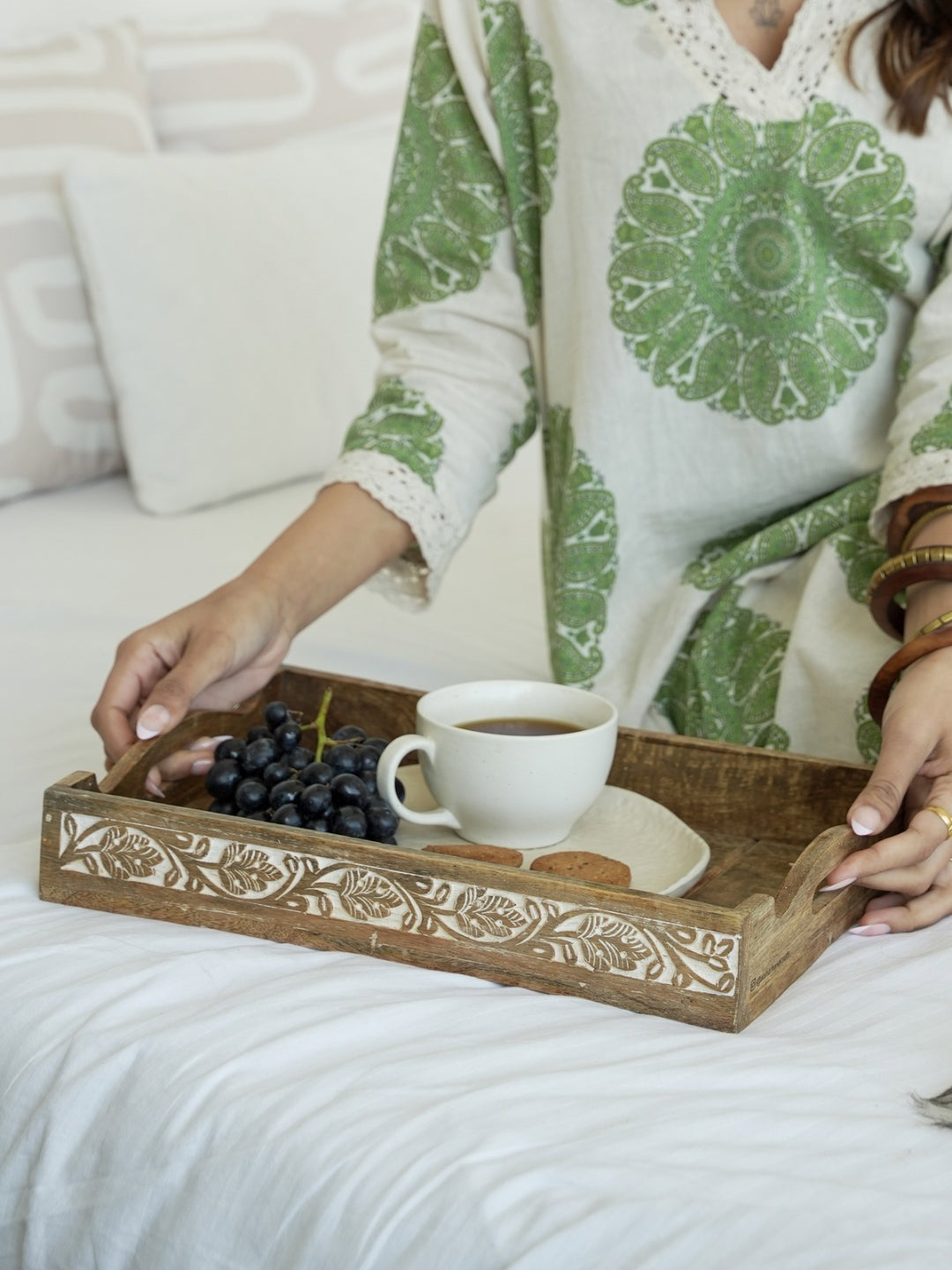 QALA - Handcrafted Wooden Aesthetic Tray